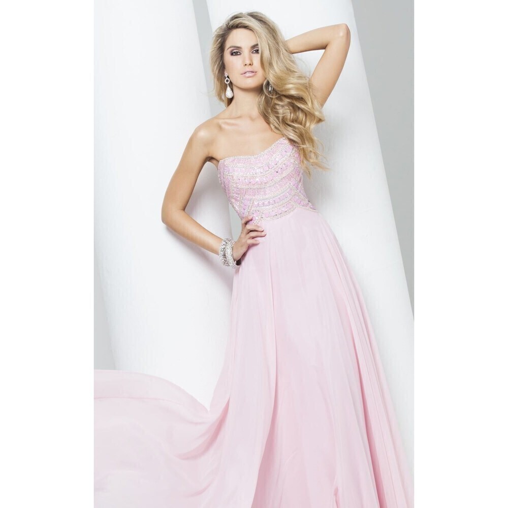 Pink Tony Bowls Le Gala Chiffon Grad Prom Dress 115560 Size 12